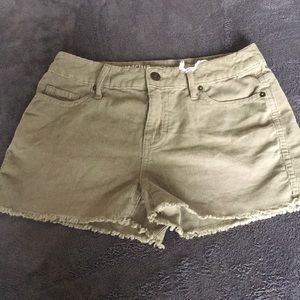 Light green corduroy shorts
